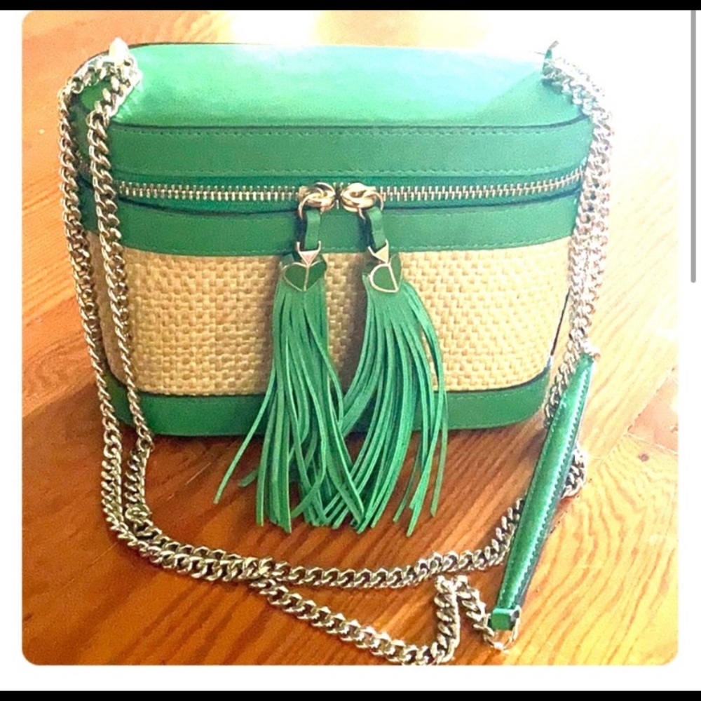 New Kate Spade Wicker and Leather Crossbody Bag